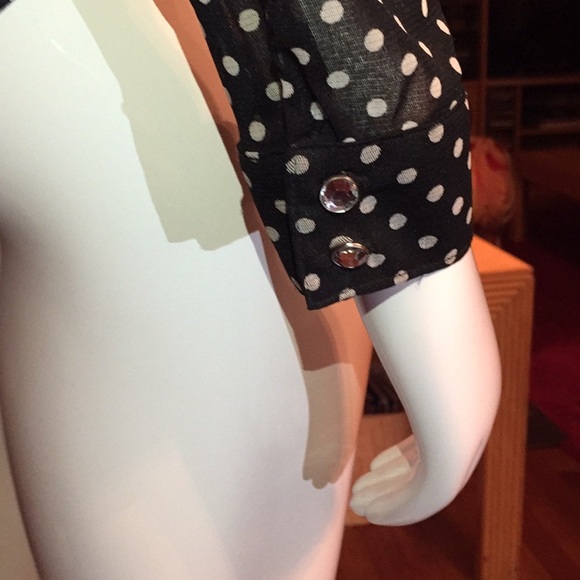 INC PETITE POLKA DOT BLOUSE SIZE MP - Picture 4 of 6
